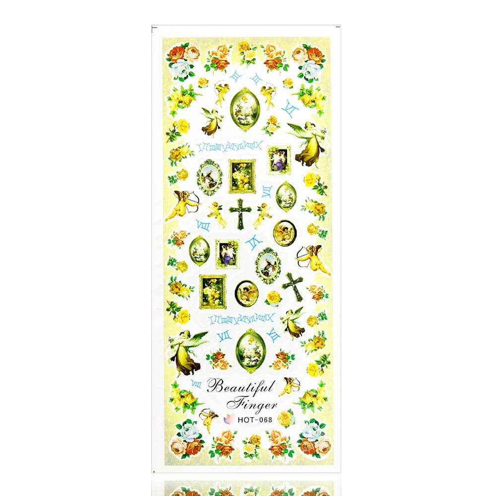 Naklejki wodne do paznokci arkusz 12,5 x 5,5 cm hot Nr 068