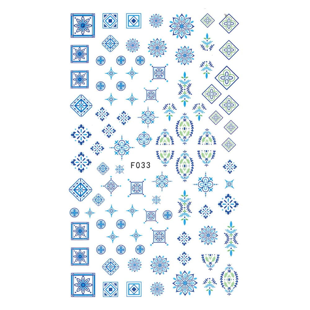 Naklejki do paznokci cienkie samoprzylepne wzory ornamenty Nr F033