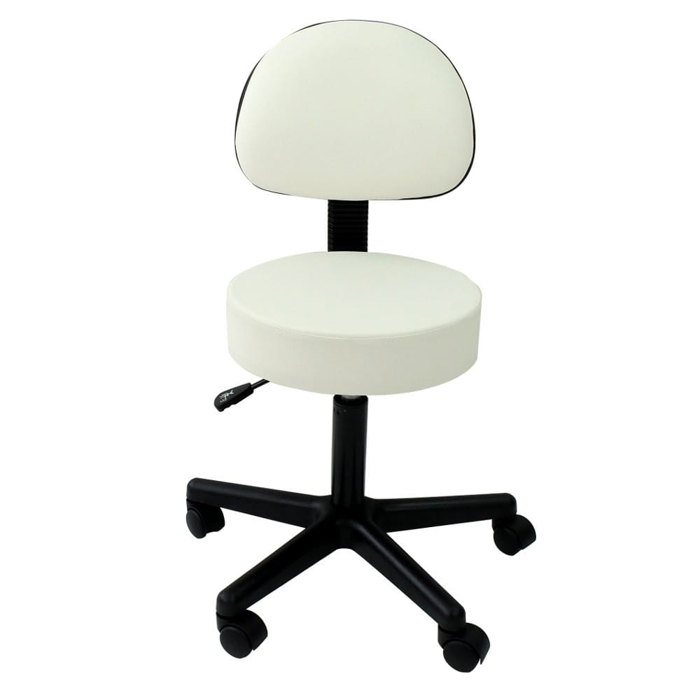 CO Taboret kosmetyczny BASIC z oparciem biały CN03221