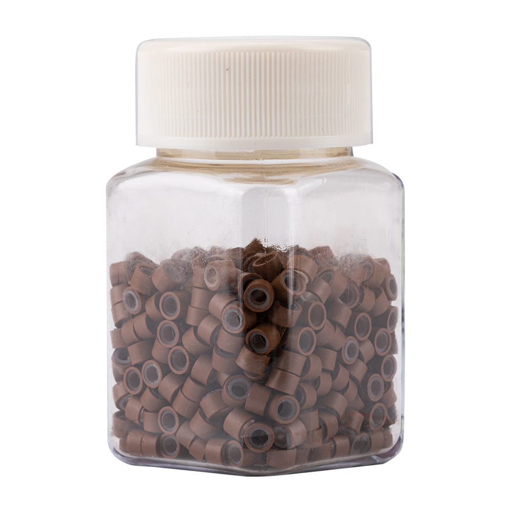 Mikroringi z silikonem do przedłużania włosów 4,5 mm kolor Nr 5 500 szt