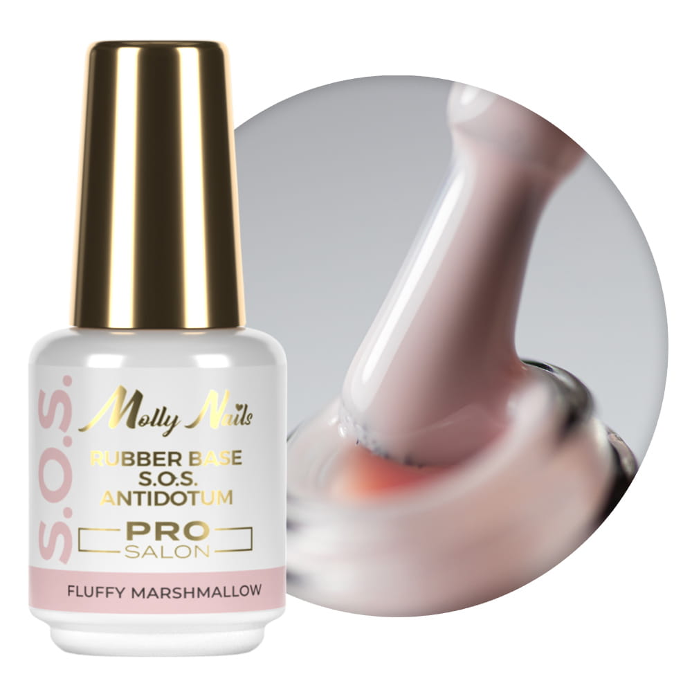 Baza kauczukowa elastyczne paznokcie manicure pedicure do ozdób S.O.S. Antidotum Pro Salon Molly Nails Fluffy Marshmallow 15g