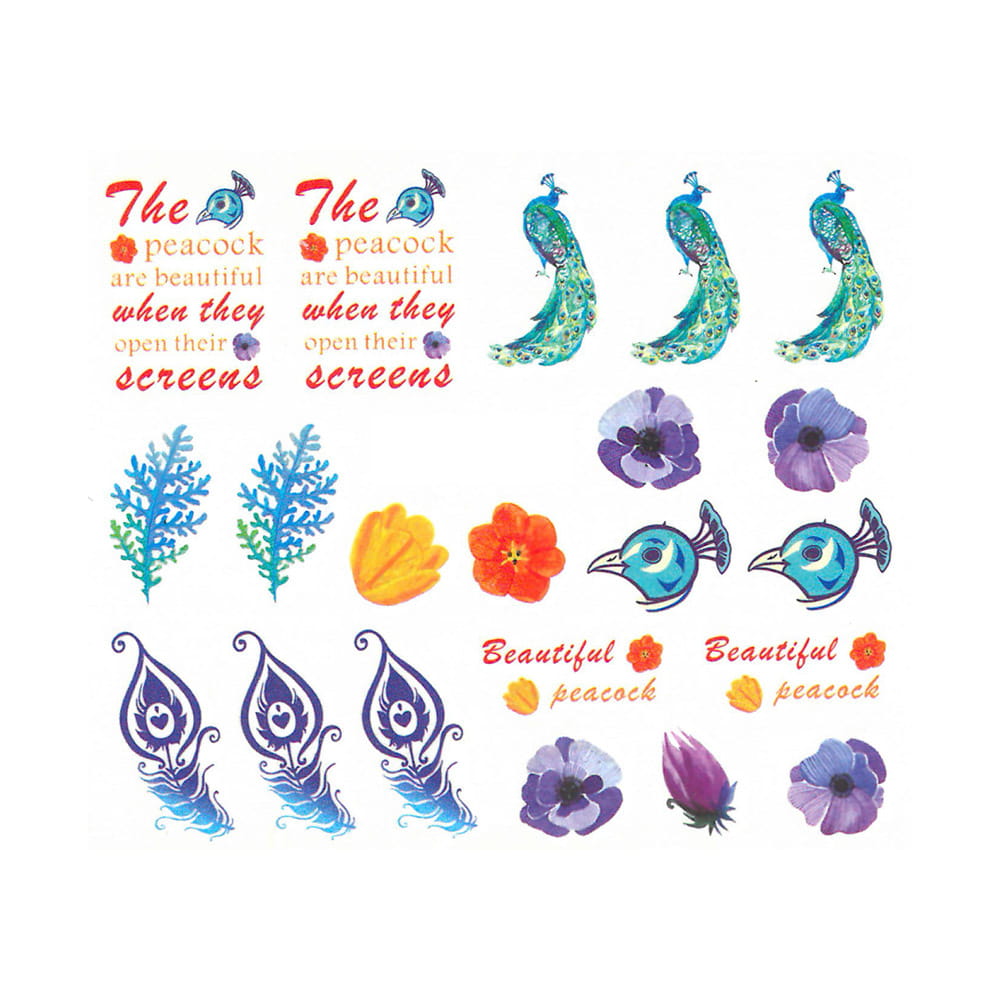 Naklejki wodne do paznokci zwierzęta BN-1210