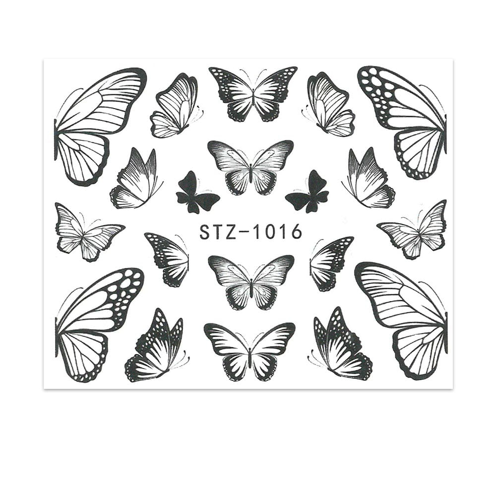 Naklejki wodne do paznokci motyle STZ-1016