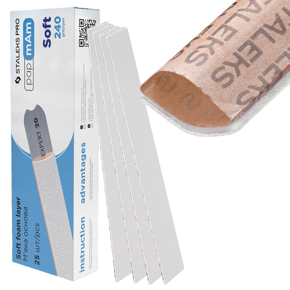 Wymienne pilniki na bazie miękkiej PapmAm Staleks Expert 20 240 grit 25 szt