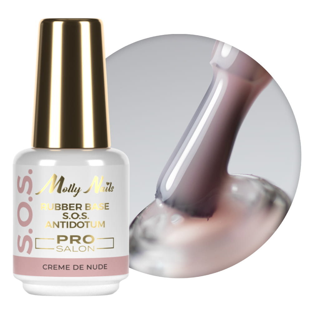 Baza kauczukowa elastyczne paznokcie manicure pedicure do ozdób S.O.S. Antidotum Pro Salon Molly Nails Creme de Nude 15g