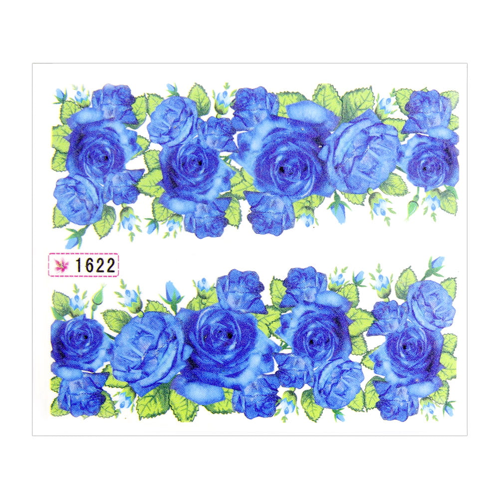 Naklejki wodne do paznokci arkusz 6,5 x 5,5cm na 10 palców Nr 1622