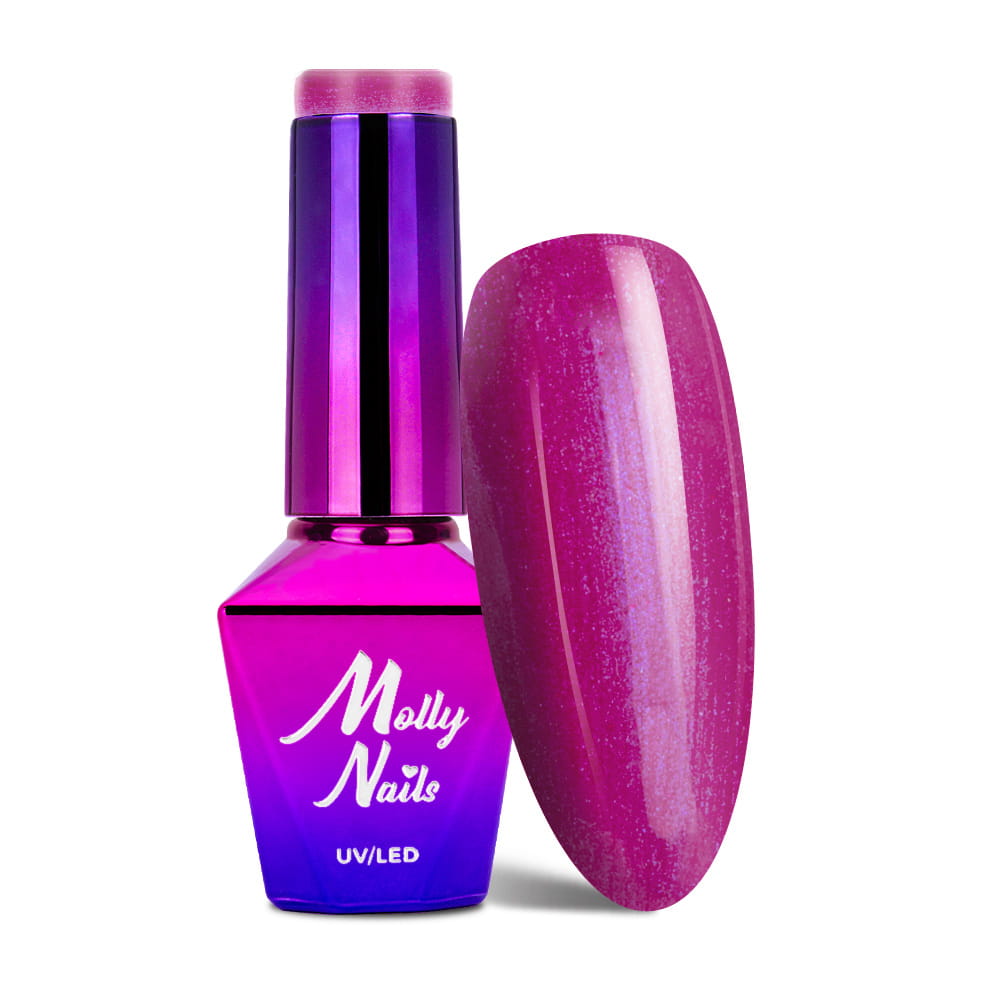 Lakier hybrydowy LED/UV Gel Polish Molly Nails Bling it on! Nr 504 Purple Chic 8g