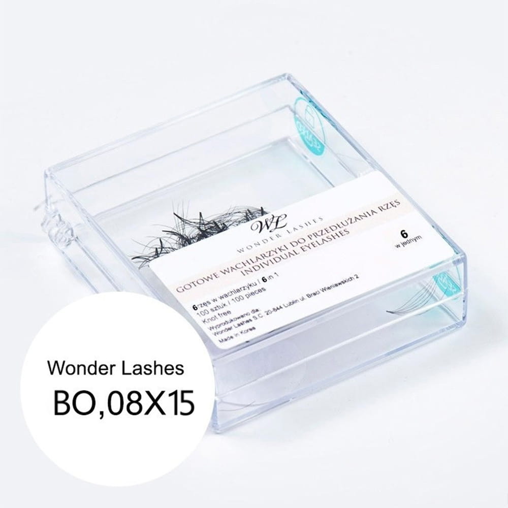 Rzęsy Volume Wonder Lashes metoda objętościowa wachlarzyki 6w1 B 0.08 15 mm