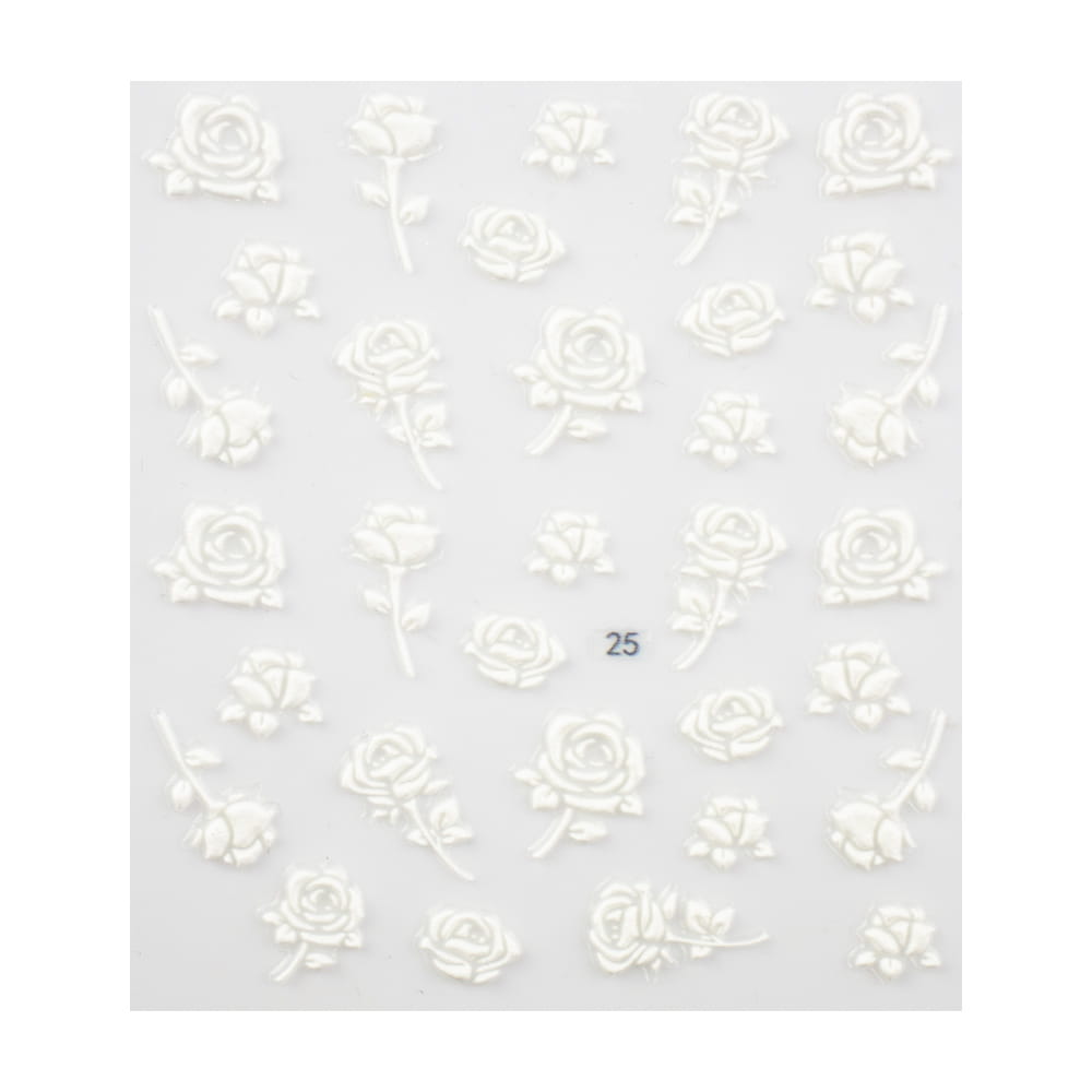 Naklejki do paznokci 5D samoprzylepne kwiaty Nr 25