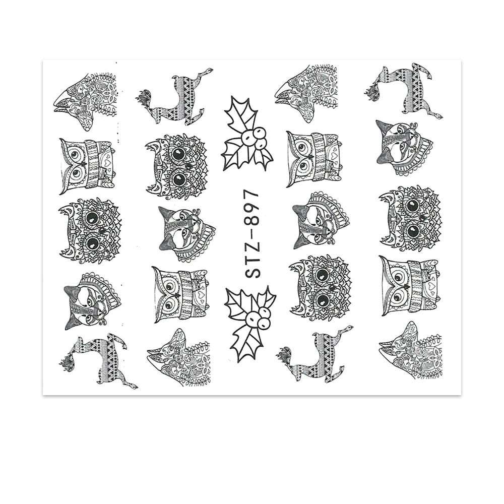 Naklejki wodne do paznokci zwierzęta STZ-897