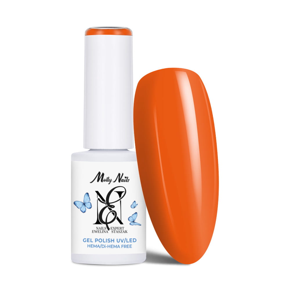 Lakier hybrydowy LED/UV Gel Polish Molly Nails by Ewelina Staszak Talizman T6 Jaspis pomarańczowy HEMA/Di-HEMA Free 7g