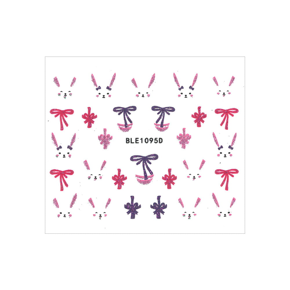 Naklejki do paznokci 3D samoprzylepne brokatowe wielkanocne 1095D czerwone