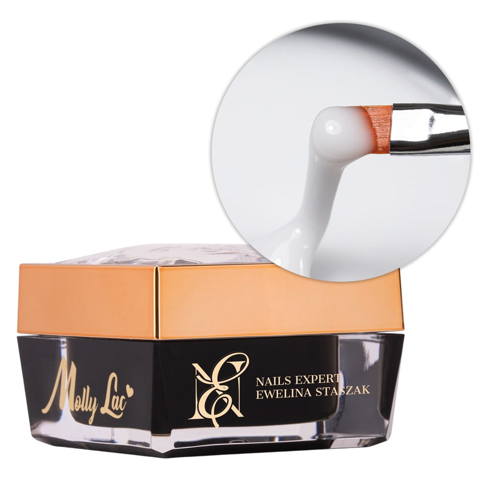 Samopoziomujący mleczny żel budujący self-leveling builder gel LED/UV Freeze Easy MollyLac by Ewelina Staszak HEMA/Di-HEMA Free 50g