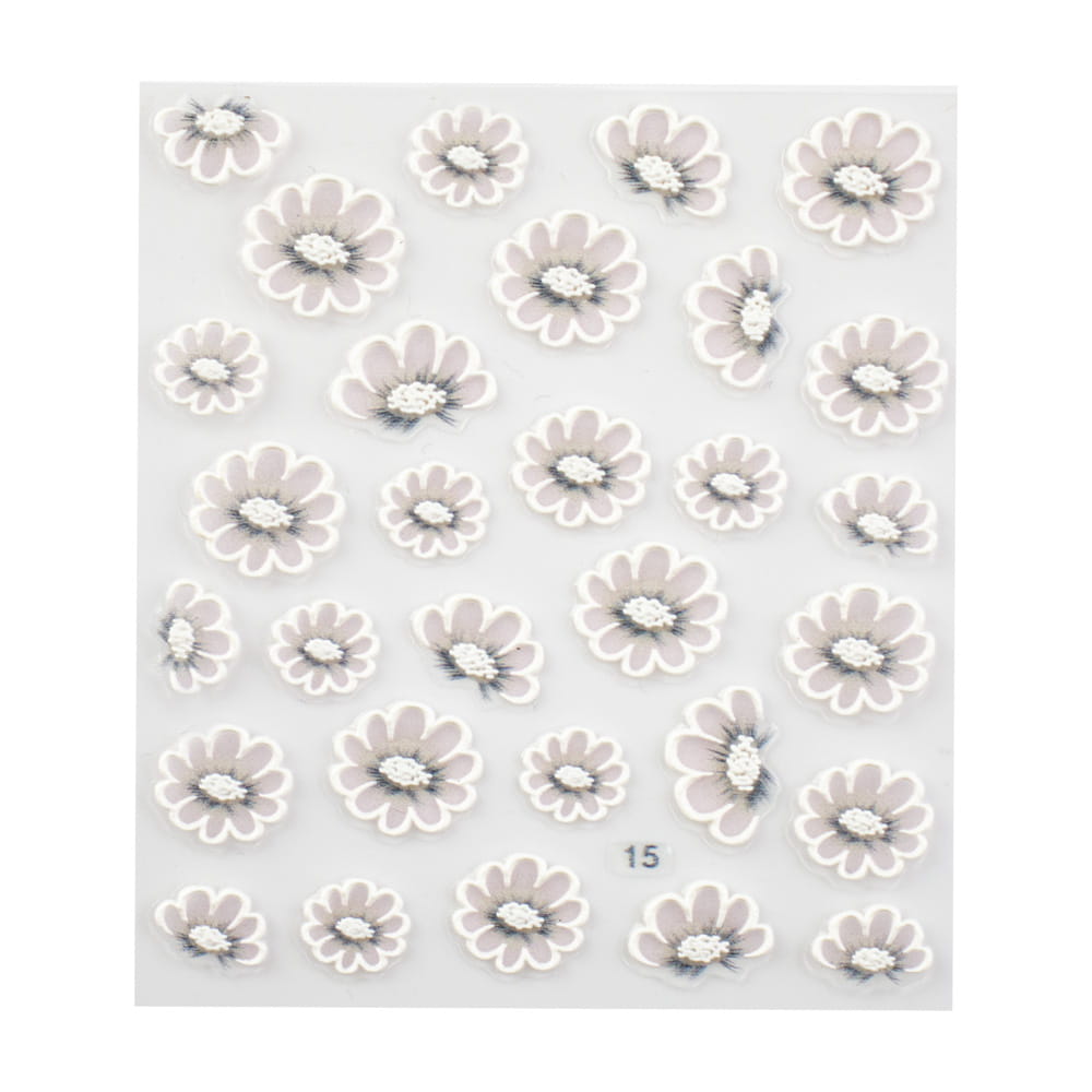 Naklejki do paznokci samoprzylepne 5D kwiaty Nr 15