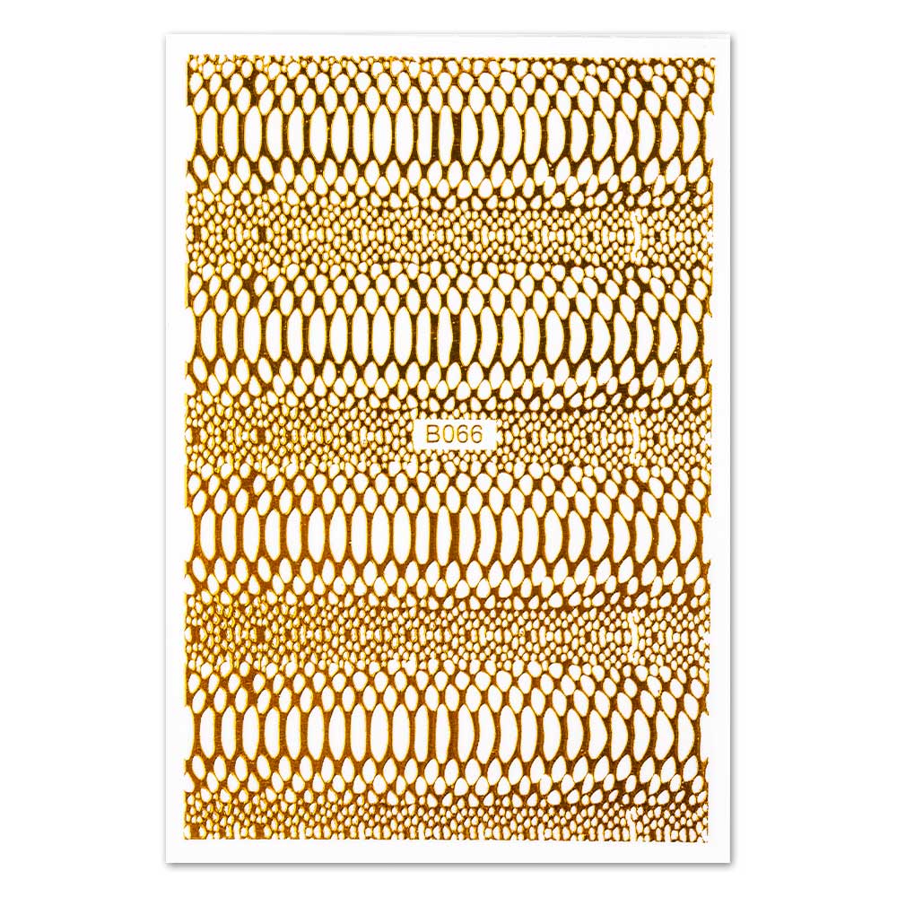 Naklejki do paznokci cienkie samoprzylepne opalizujące skóra węża Snake Skin złote