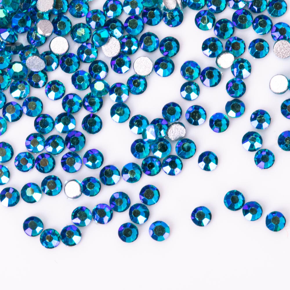Cyrkonie do paznokci szklane SS3 Blue Zircon AB ok.1440 szt paczka