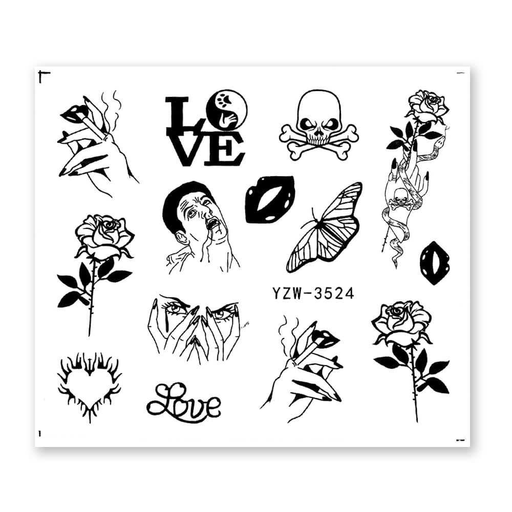 Naklejki wodne do paznokci YZW-3524