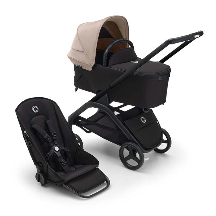 Bugaboo Dragonfly - wózek głęboko-spacerowy 2w1-Black-Desert Taupe-Midnight Black