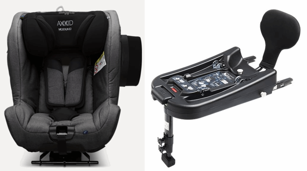Axkid Modukid Seat Isofix - fotelik samochodowy dla dzieci od 61 do 105 cm wzrostu z bazą isofix-Granite Melange