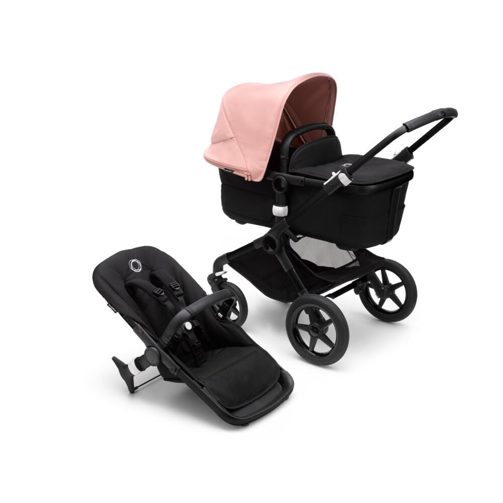Bugaboo, Fox3 - wózek głęboko-spacerowy-Black-Morning Pink-Midnight Black