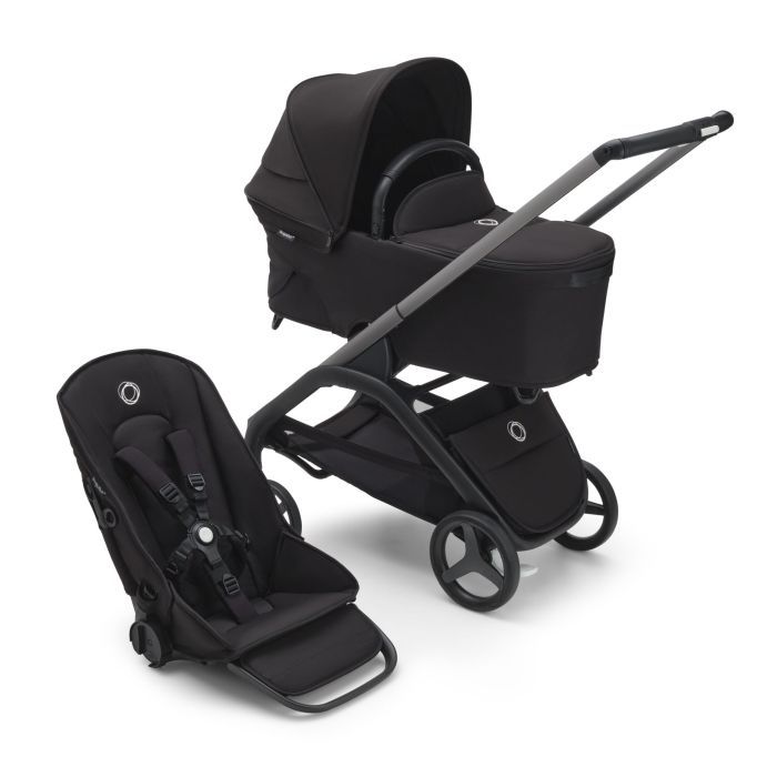 Bugaboo Dragonfly - wózek głęboko-spacerowy 2w1-Graphite-Midnight Black-Midnight Black