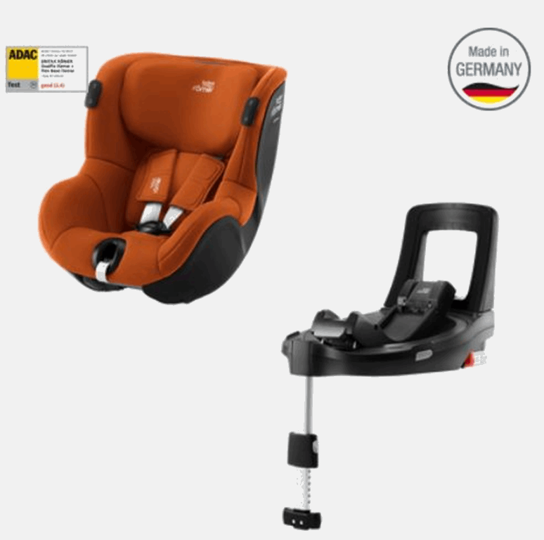 Britax Romer Dualfix iSense - fotelik samochodowy z bazą Flex Base iSense dla dzieci od 61 do 105 cm wzrostu, do 18 kg-Golden Cognac