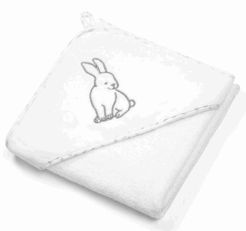 Baby Ono, Okrycie kąpielowe welurowe – ręcznik z kapturkiem 85 x 85 cm - 539-Biały 01
