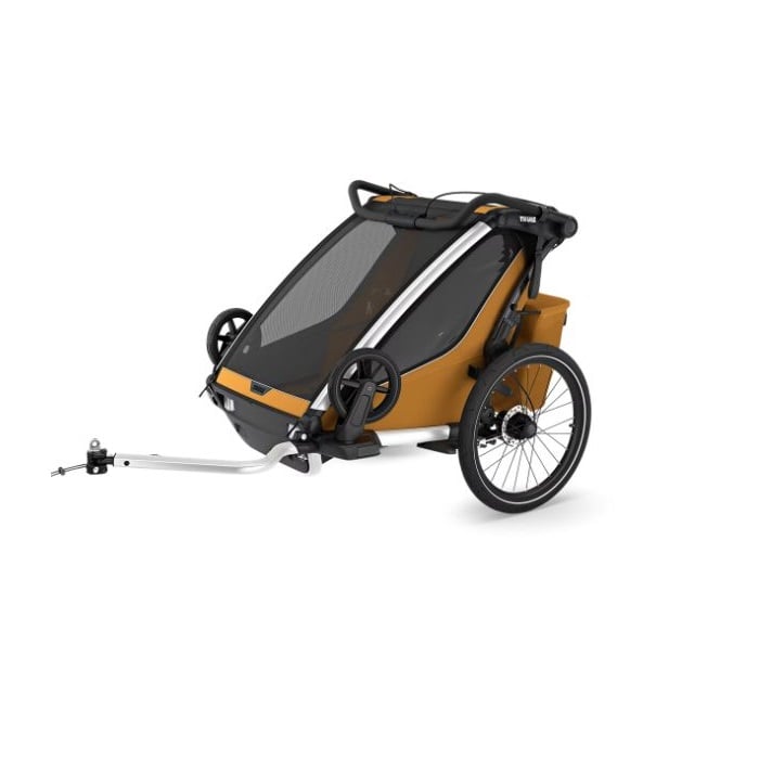 Thule Chariot Sport 2 double - przyczepka rowerowa dla jednego lub dwójki dzieci-Natural Gold