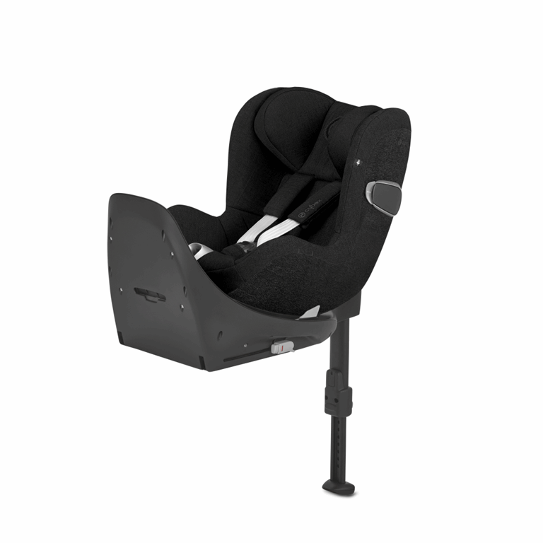 Cybex Sirona Z2 i-Size - fotelik samochodowy z bazą dla dzieci od 45 do 105 cm wzrostu, do 18 kg-Plus Deep Black