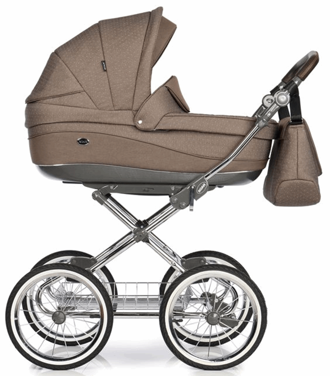 Roan Emma - wózek głęboko-spacerowy na chromowanym stelażu z torbą