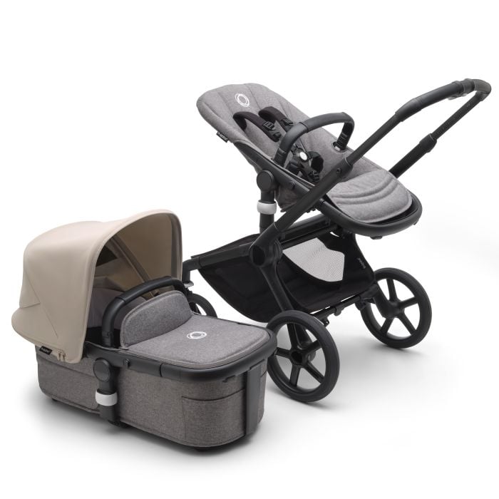 Bugaboo Fox 5 - wózek głęboko-spacerowy-Black-Desert Taupe-Grey Melange