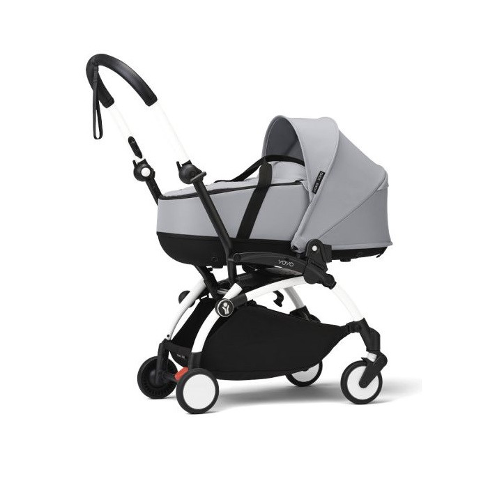 Stokke Yoyo 3 - wózek spacerowy z gondolą-Stone/ Biała rama