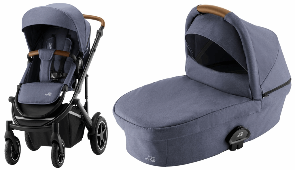 Britax Romer, Smile 3 Komfort Plus - wózek głęboko-spacerowy z fotelikiem Baby-Safe 3 i-Size i bazą Flex Base iSense-Indigo Blue-Midnight Grey