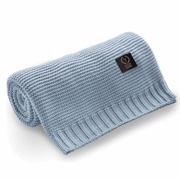 Yosoy Kocyk FRENCH bambus-bawełna - 100 x 80 cm-Niebieski