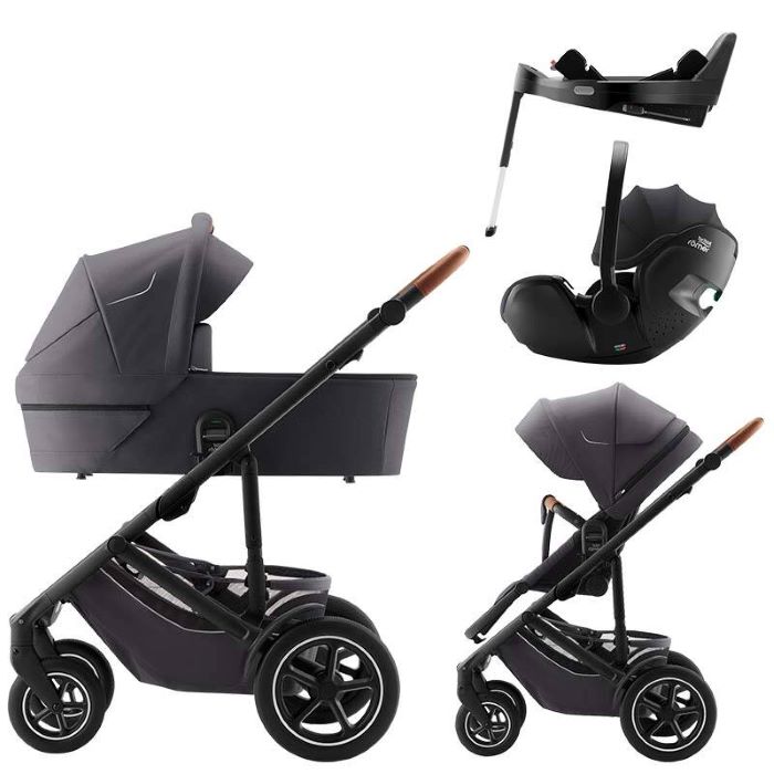 Britax Romer Smile 5Z - wózek głęboko-spacerowy z Baby-Safe PRO + Vario Base 5Z - zestaw 4 w 1-Midnight Grey