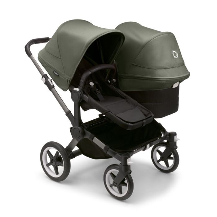 Bugaboo Donkey 5 Duo - wózek głęboko-spacerowy dla dwójki dzieci w różnym wieku -Graphite-Forest Green-Midnight Black