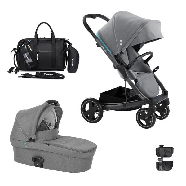 X-lander X-Cite - uniwersalny wózek głęboko-spacerowy-Azure Grey