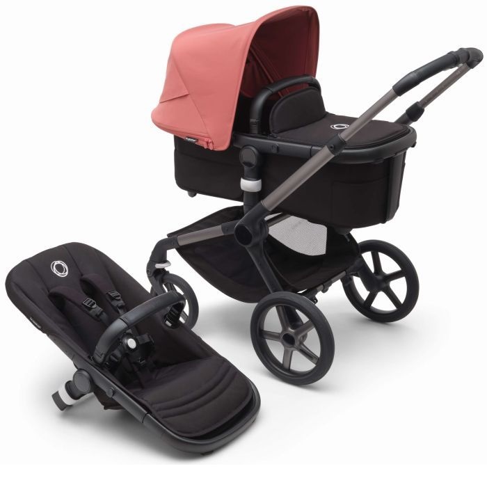 Bugaboo Fox 5 - wózek głęboko-spacerowy-Graphite-Sunrise Red-Midnight Black