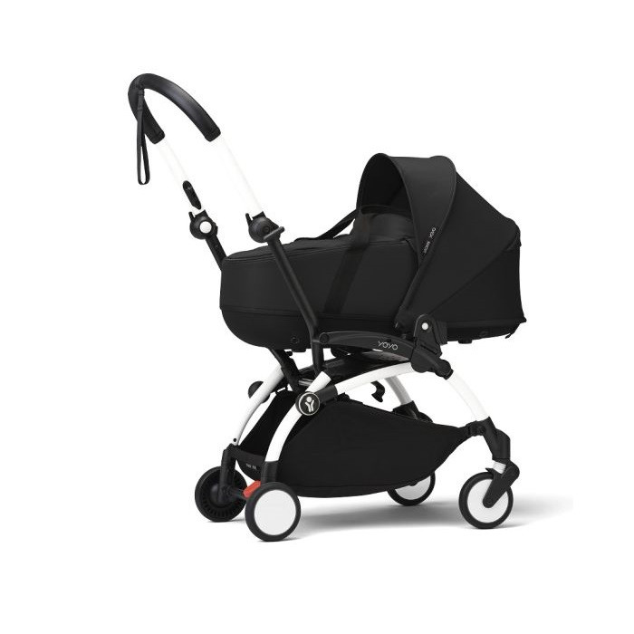 Stokke Yoyo 3 - wózek spacerowy z gondolą-Black/ Biała rama