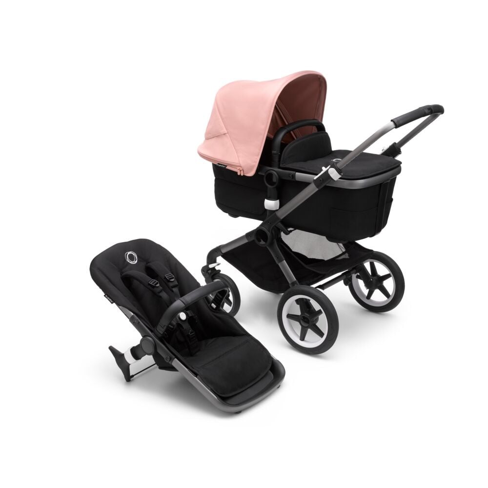 Bugaboo, Fox3 - wózek głęboko-spacerowy-Graphite-Morning Pink-Midnight Black