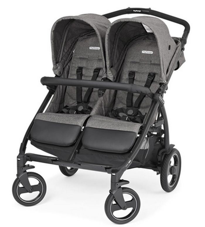 Peg Perego Book for Two Classico - wózek spacerowy dla bliźniąt lub dzieci w podobnym wieku-Quartz