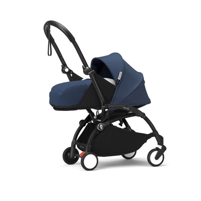 Stokke Yoyo 3 - wózek spacerowy z zestawem dla noworodków-Air France Blue/ Czarna rama