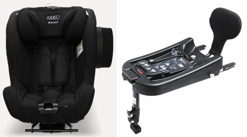Axkid Modukid Seat Isofix - fotelik samochodowy dla dzieci od 61 do 105 cm wzrostu z bazą isofix-Shell Black
