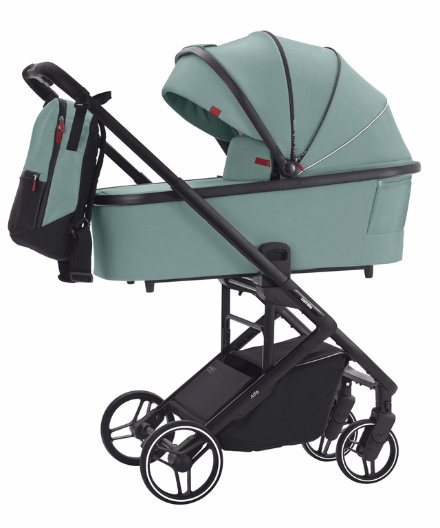 Carrello Alfa - uniwersalny wózek głęboko-spacerowy 2 w 1-Parrot Green