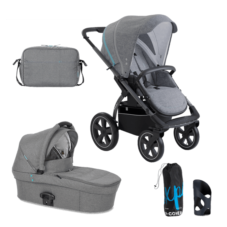 X-Lander, X-Move 2021 - wózek uniwersalny głęboko-spacerowyz akcesoriami.-Azure Grey