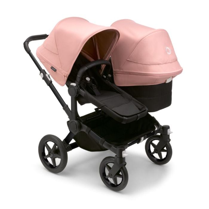 Bugaboo Donkey 5 Duo - wózek głęboko-spacerowy dla dwójki dzieci w różnym wieku -Black-Morning Pink-Midnight Black