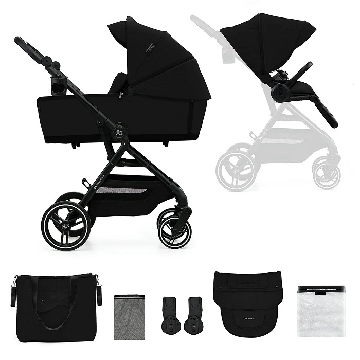 Kinderkraft Yoxi 2w1 - wózek głęboko-spacerowy-Pure Black