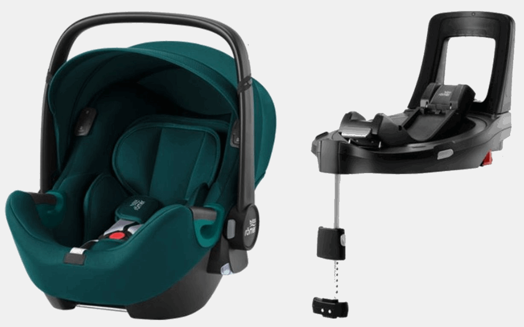 Britax Romer Baby-Safe iSense - fotelik samochodowy z bazą Flex Base iSense od urodzenia do 15 miesiąca życia, od 40 do 83 cm wzrostu-Atlantic Green