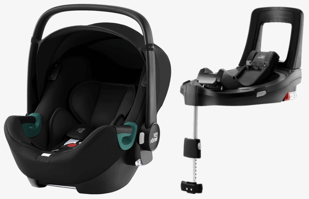 Britax Romer Baby-Safe iSense - fotelik samochodowy z bazą Flex Base iSense od urodzenia do 15 miesiąca życia, od 40 do 83 cm wzrostu-Space Black