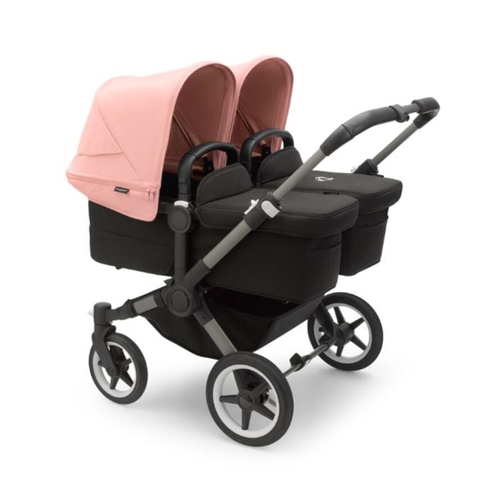 Bugaboo Donkey 5 Twin - wózek głęboko-spacerowy dla bliźniąt-Graphite-Morning Pink-Midnight Black